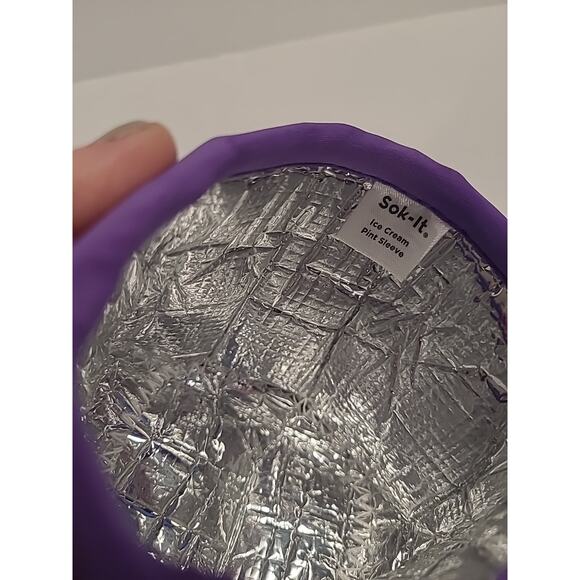 Sok-it Neoprene Pint Ice Cream Container Sleeve Purple Pink Heart Valentine's - Picture 10 of 11